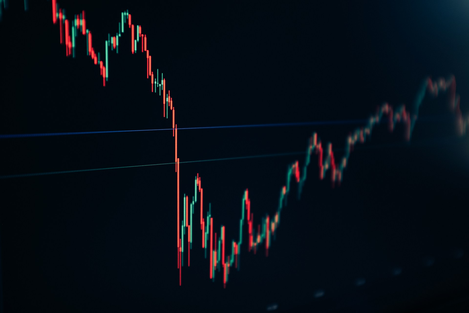 TradingView chart on a monitor screen